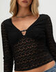 FULL TILT Texture Hardware Womens Long Sleeve Top image number 5
