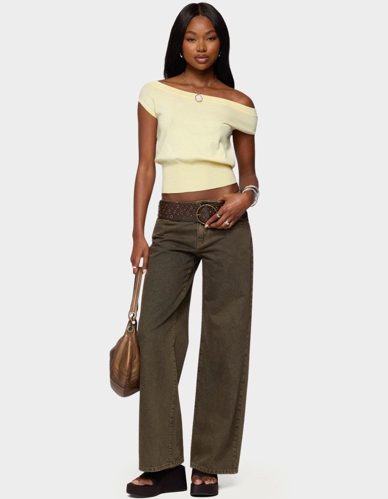EDIKTED Michaela Off Shoulder Knit Top image number 4
