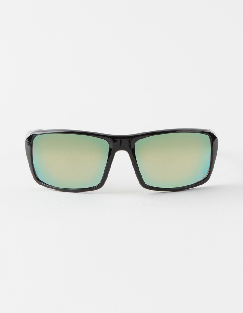BLUE CROWN Mirrored Wrap Shield Sunglasses image number 1