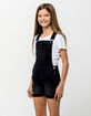 RSQ Roll Cuff Black Girls Denim Shortalls image number 3