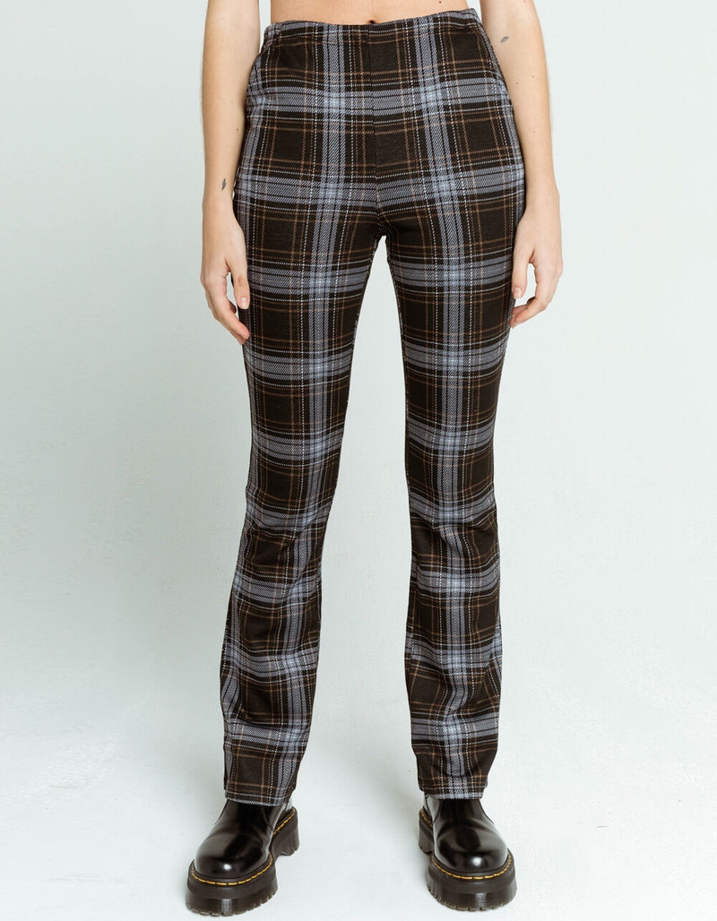 FULL TILT Plaid Pointe Womens Flare Pants image number 1