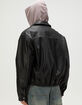 RSQ Mens Oversized Vegan Leather Bomber Jacket image number 5
