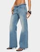 EDIKTED Belted Low Rise Straight Leg Jeans image number 2