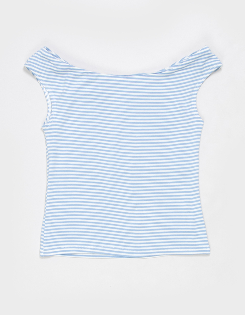 FULL TILT Girls Stripe Off The Shoulder Top image number 0
