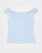FULL TILT Girls Stripe Off The Shoulder Top image number 1