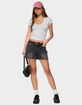 EDIKTED Scottie Low Rise Denim Shorts image number 5