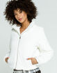 FULL TILT Essentials Corduroy Womens Cream Puffer Jacket image number 2