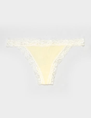 FULL TILT Rib Lace Trim Thong Primary Image