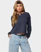 EDIKTED Deni Long Sleeve Henley Waffle Top image number 1
