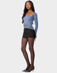 EDIKTED Lacey Asymmetric Square Neck Top image number 4