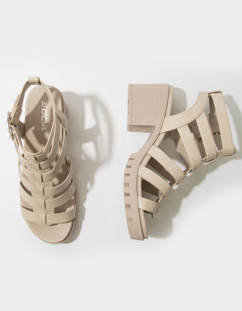 SODA Caged Ankle Womens Heels image number 4