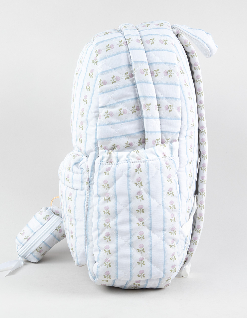 TILLYS Quilted Floral Stripe Backpack image number 2