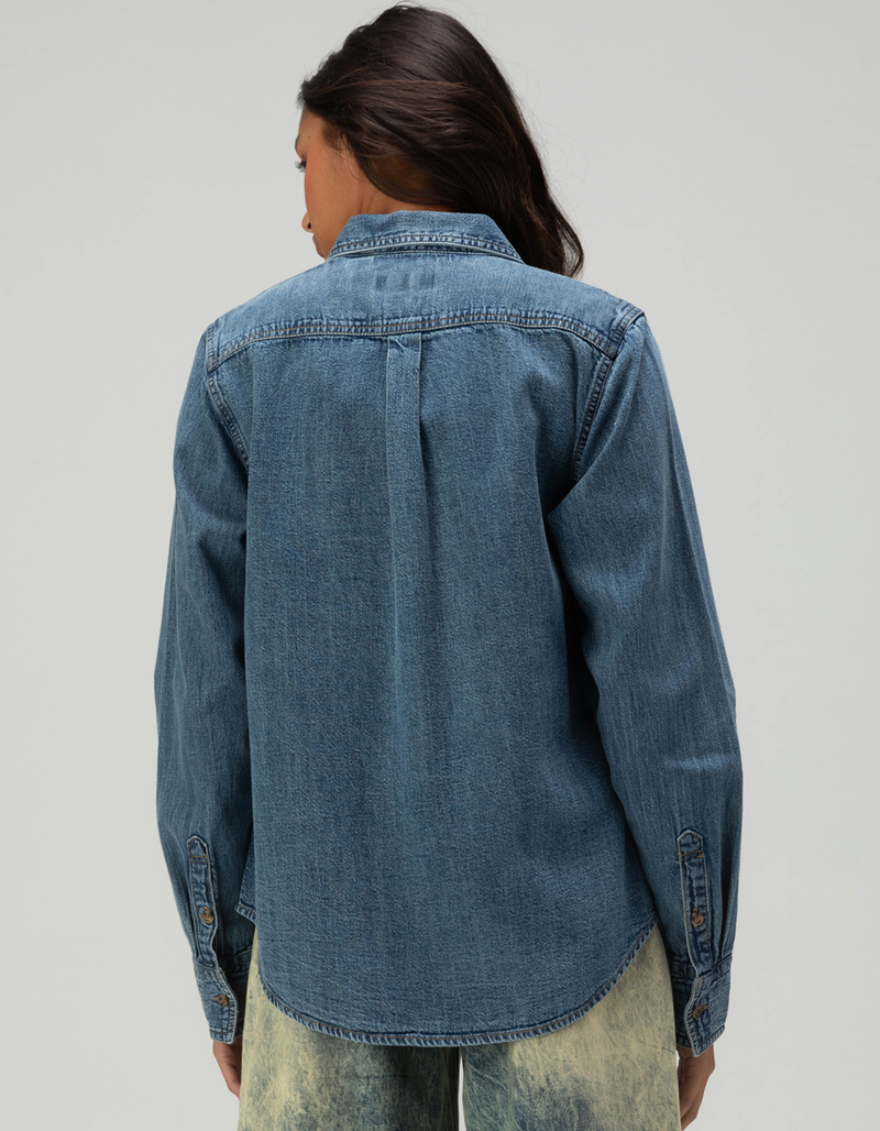 GUESS JEANS Long Sleeve Denim Button Up Womens Shirt image number 3