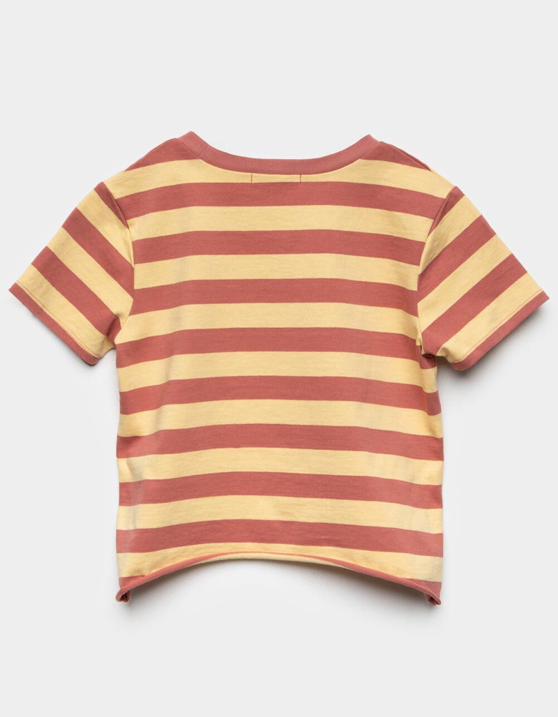 FULL TILT Stripe Girls Yellow Combo Boxy Tee image number 2