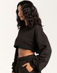 CHAMPION Classic Fleece Super Cropped Womens Crewneck Sweatshirt image number 3