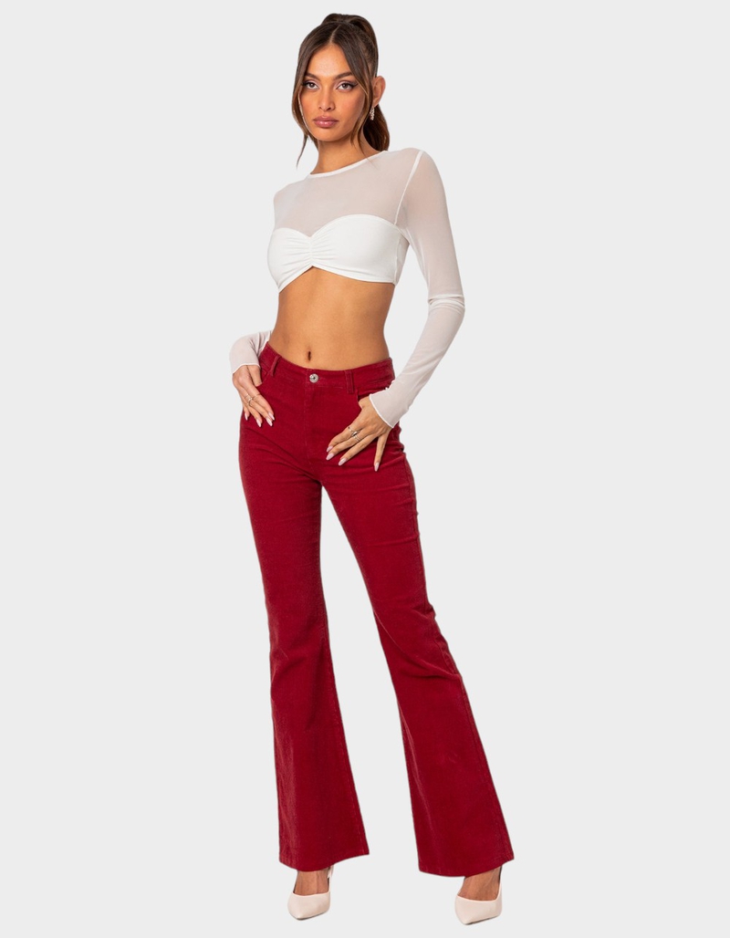 EDIKTED Night Out Sheer Crop Top image number 4