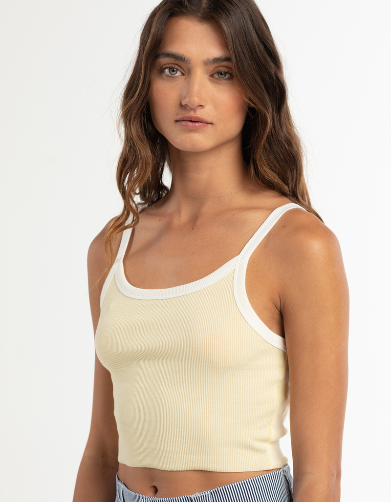 HEART & HIPS Womens Ringer Rib Tank Top image number 1