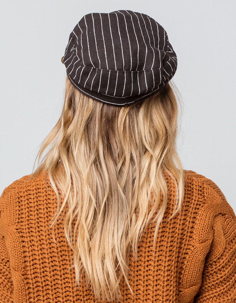 Striped Black & White Fiddler Cap image number 2