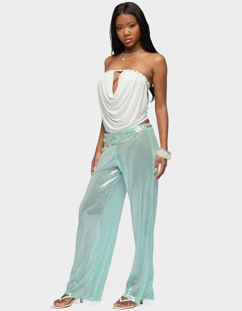 EDIKTED Avalee Sequin Wide Leg Pants image number 3