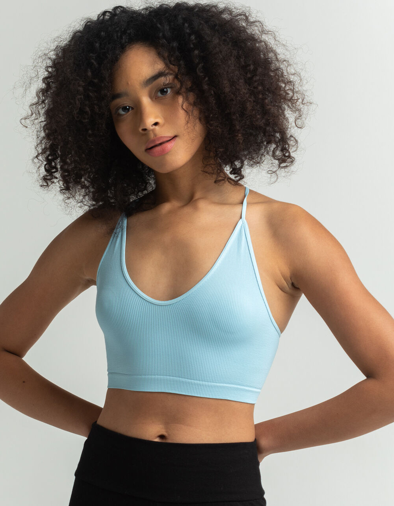 FULL TILT Scoop XBack Bralette ICE BLUE Tillys