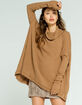 FREE PEOPLE Juicy Long Sleeve Mock Neck Womens Brown Top image number 2