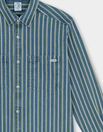 POLAR SKATE CO. Mike Mens Long Sleeve Denim Shirt Alternative Image