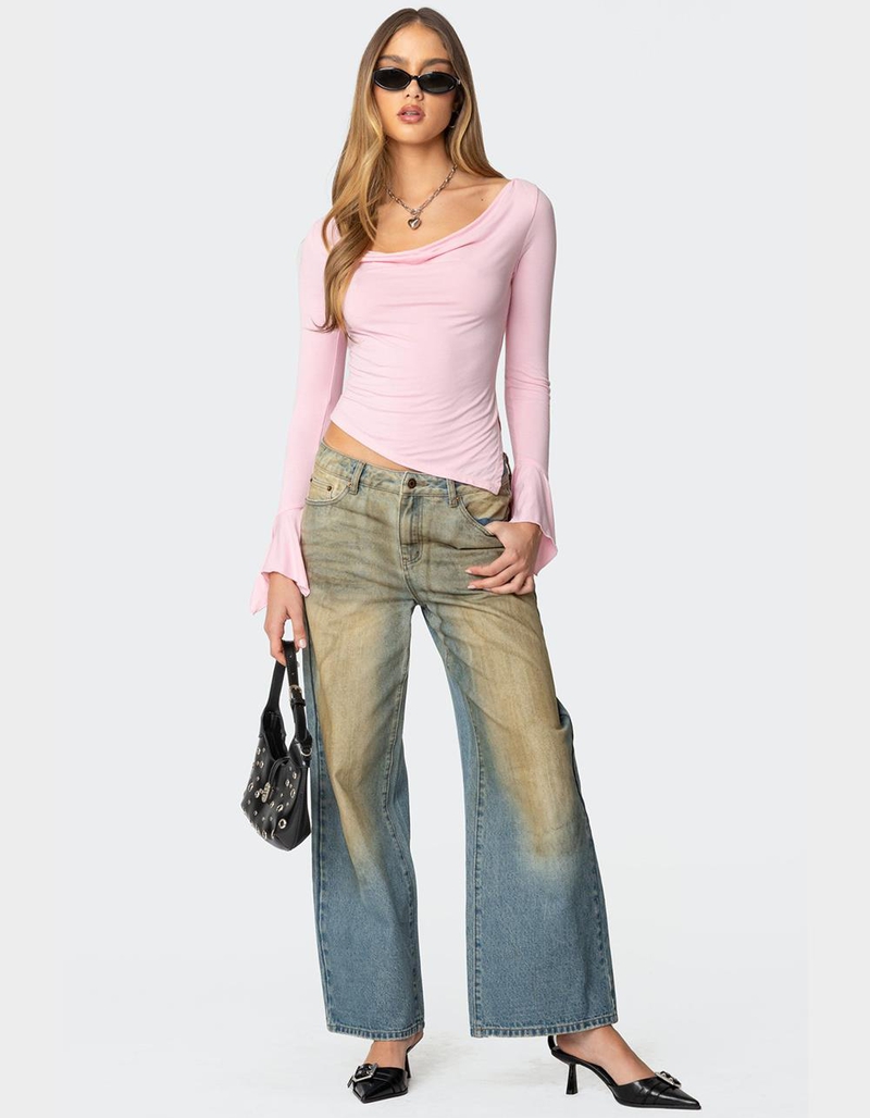 EDIKTED Rayna Cowl Neck Asymmetric Top image number 1
