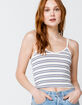 SKY AND SPARROW Stripe Womens Oatmeal Cami image number 1