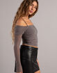 WEST OF MELROSE Mesh Off The Shoulder Womens Top image number 3