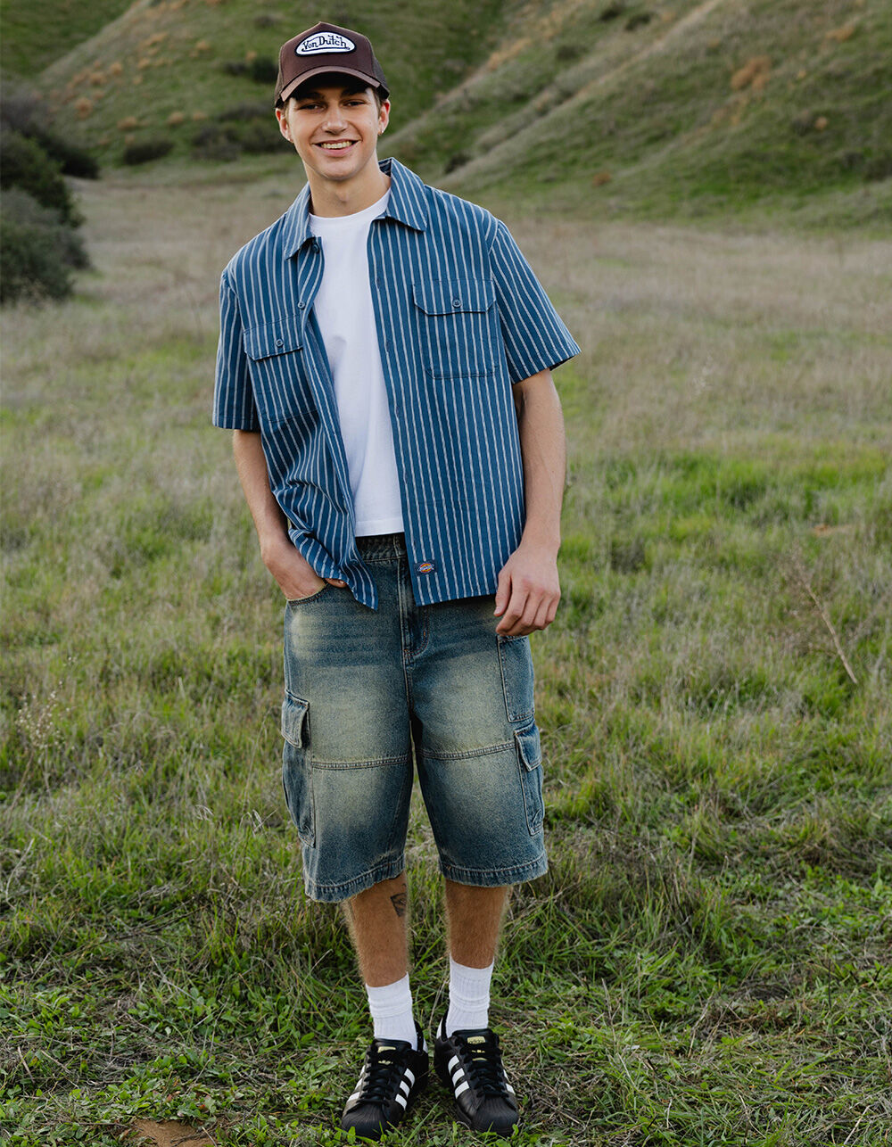 RSQ Mens Baggy Cargo Jorts - TINTED DENIM | Tillys