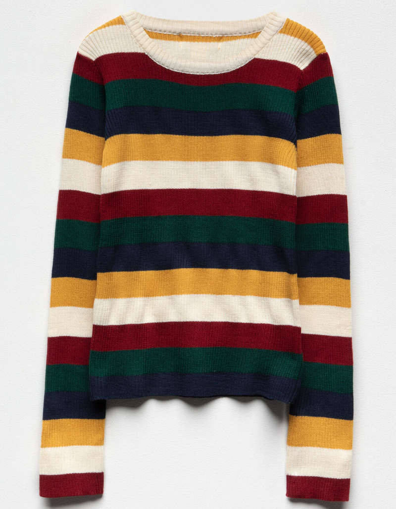 WHITE FAWN Multi Stripe Girls Sweater image number 0