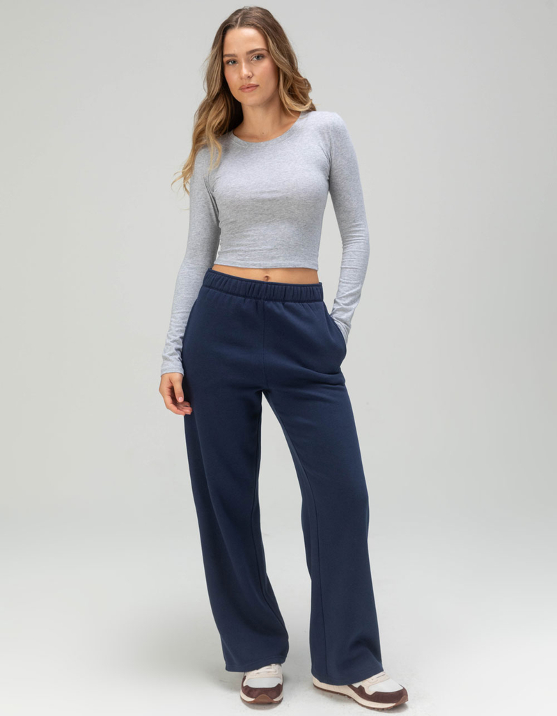 TILLYS Long Sleeve Womens Baby Tee HEATHER GRAY Tillys