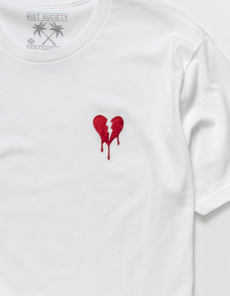 RIOT SOCIETY Heart Drip Embroidered Mens T-Shirt image number 2