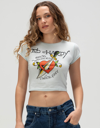 ED HARDY Twice Shy Womens Baby Tee Primary Image