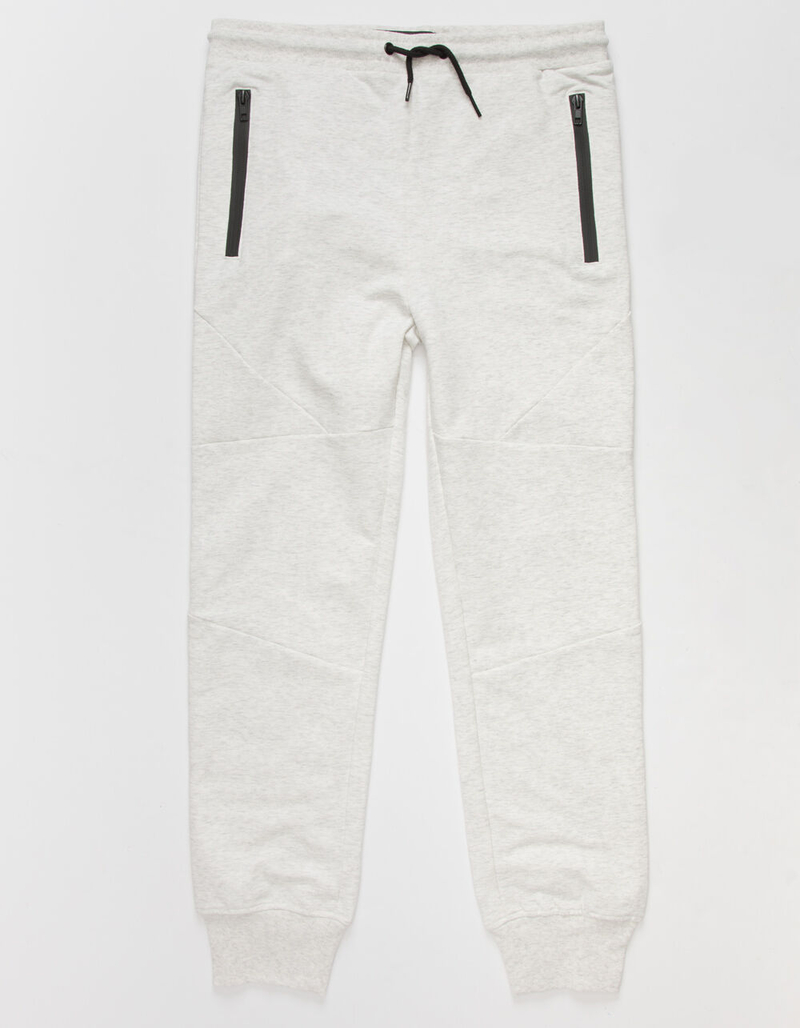 RSQ Fleece Seamed Boys White Jogger Sweatpants image number 0