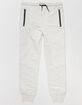 RSQ Fleece Seamed Boys White Jogger Sweatpants image number 1