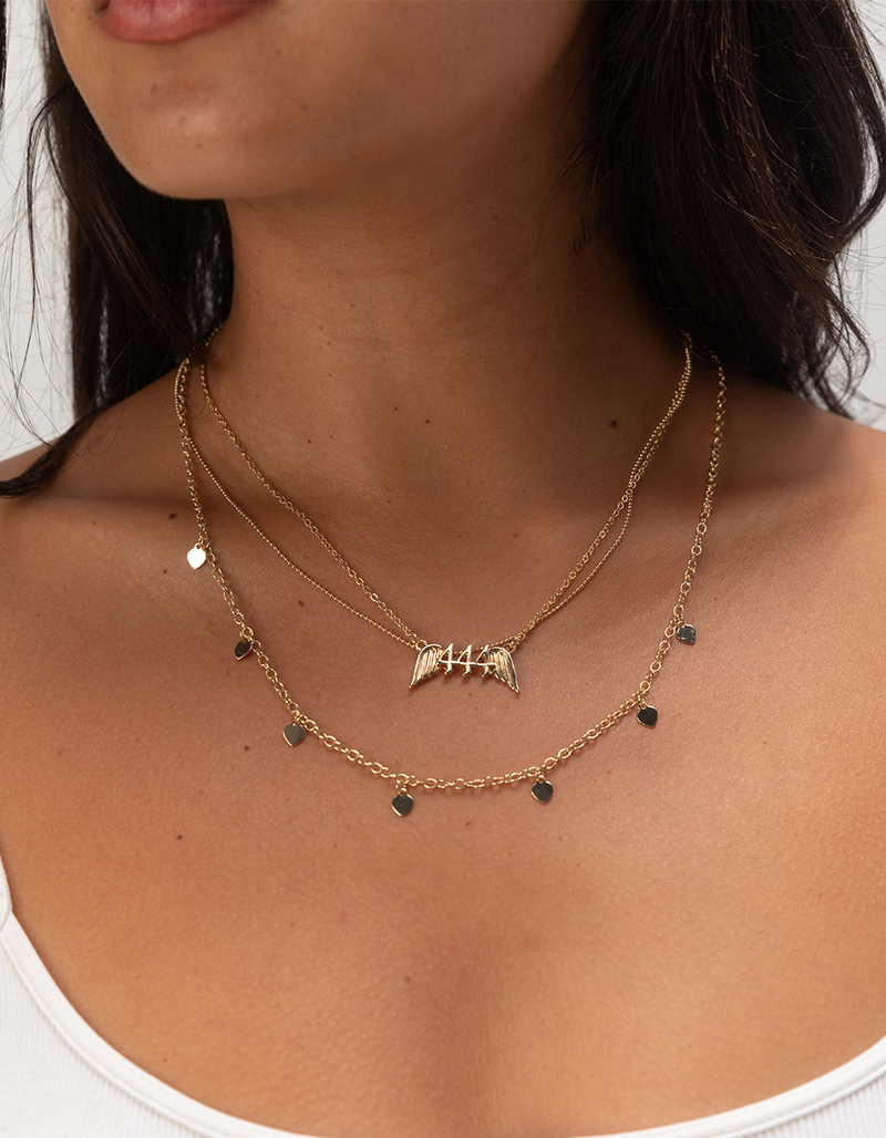 FULL TILT Layered 444 Angel Number Necklace image number 3