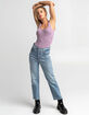 LOVE TREE Lavender Ribbed Bodysuit image number 4