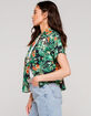 FULL TILT Hawaiian Leaf Womens Camp Shirt image number 3