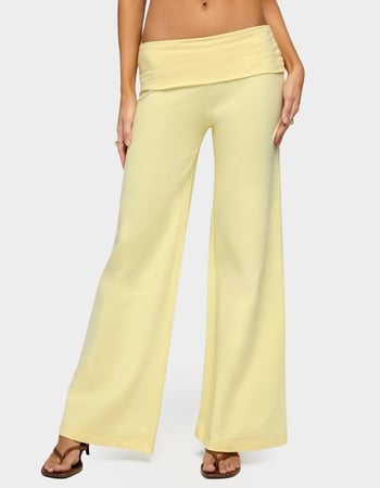 EDIKTED Wide Leg Foldover Pants Primary Image