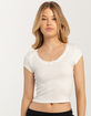 HEART & HIPS Bow Detailing Scoop Neck Womens Tee image number 1