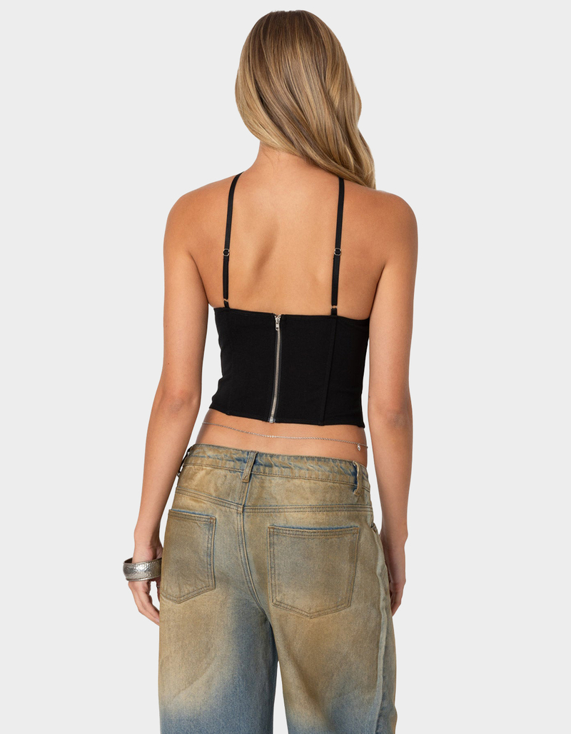 EDIKTED Lou Crossover Beaded Corset image number 3