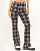 RSQ Plaid Womens Doubleknit Flared Pants image number 2