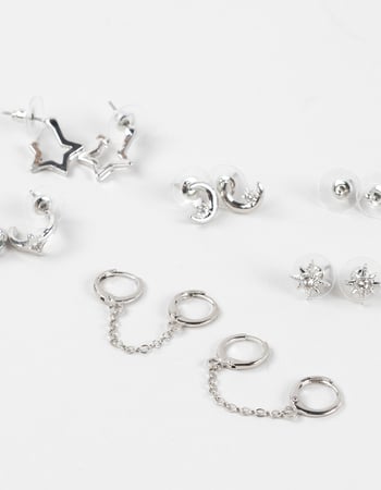 FULL TILT 6 Pack Dainty Ear Cuff Earrings Alternative Image