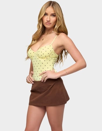 EDIKTED Gabriana Polka Dot Cupped Bodysuit Alternative Image
