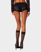 EDIKTED Estella Sheer Lace Micro Shorts image number 3