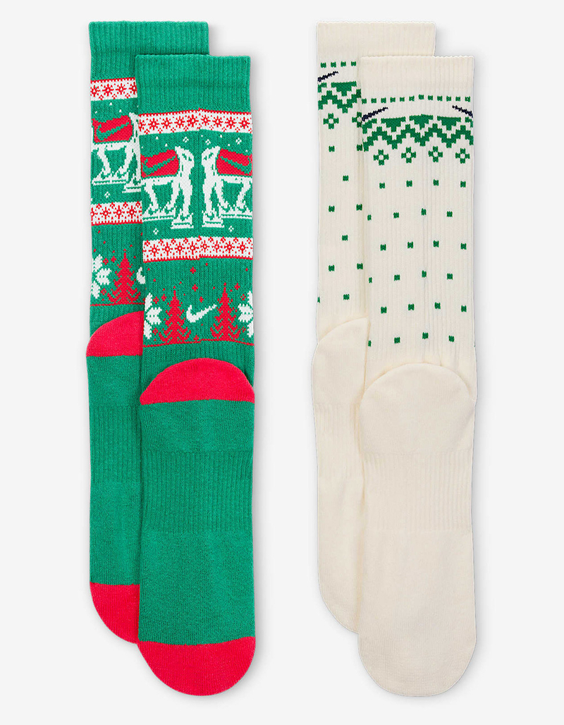 NIKE Everyday Plus 2 Pack Winter Wonderland Crew Socks image number 2