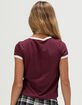 FULL TILT Essentials Girls Ringer Tee image number 3