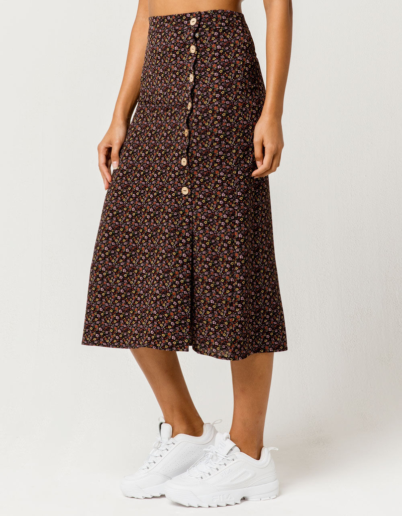 SKY AND SPARROW Ditsy Floral Midi Skirt image number 3