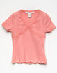 FULL TILT  Lace Rib Girls Top image number 2